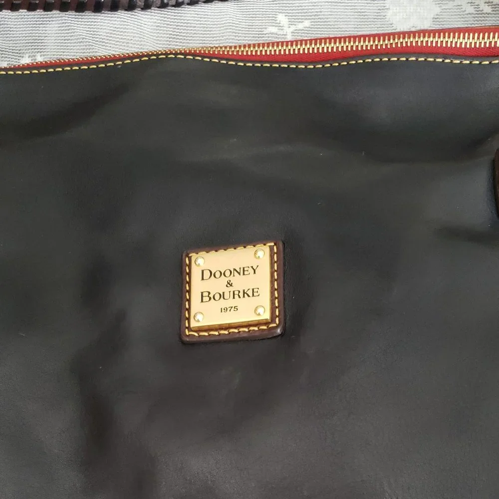 Dooney & Bourke Black Leather Shoulder Bag with Gold Accents - Picture 6 of 11